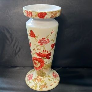 222 FIFTH PTS INTERNATIONAL GENUINE STONEWARE CANDLE HOLDER SUMMER BOTANICAL